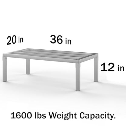 Aluminum Dunnage Rack 36" x 20" | 12" Off The Floor | 1300 Lbs Capacity - size: 36" Long x 20" Wide | Height: 12" Off The Floor