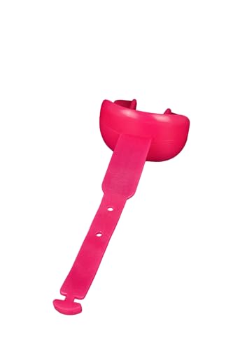 DAMAGE CONTROL Pacifier Football Mouth Guard – Permanent Strap – Hot Pink - color: Hot Pink