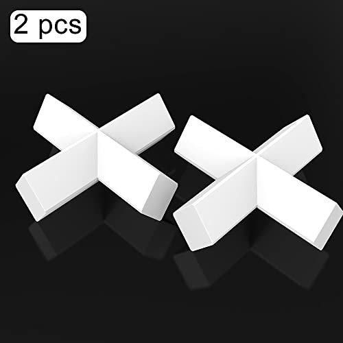 StonyLab 2 Pack Cross Shape Magnetic Stirrer Stir Bars, 40 x 10 mm PTFE-Coated White Stir Mixer