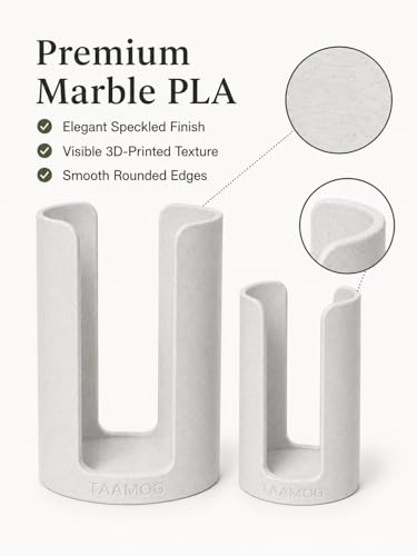 2Pcs Mason Jar Lid Organizer - 3D Printed Marble Canning Lid Storage Rack for Wide & Regular Mouth Lids, Stackable Kitchen Cabinet & Countertop Holder, Fits Reusable Canning, Yeti Lids - Marble White