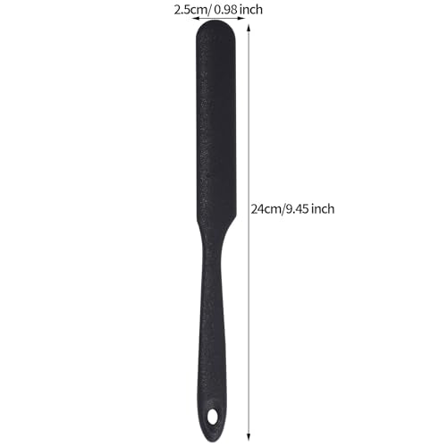 SUMERSHA 2pcs Silicone Spatulas Heat Resistant Jar Spatulas Cake Cream Butter Spatulas with Long Handle Non-Stick Kitchen Baking Cooking Resin Craft Stirring Mixing Scraper Tool (Red, Black)