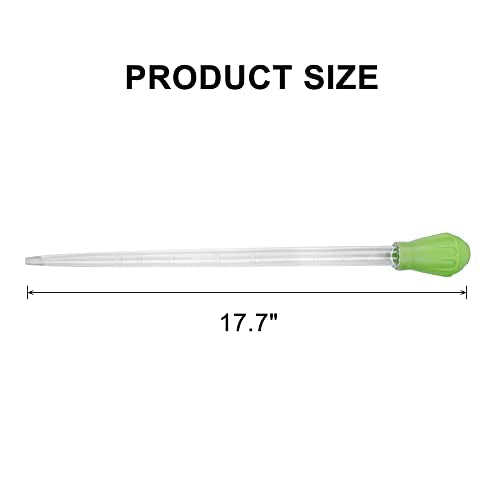 18.7in Long Turkey Baster for Aquarium, 50ml Long Pipette for Fish Tank Coral Food Feeder Syringe Aquarium Water Changer Siphon for Marine Fish Reef Aquatic Plant Spider, Green