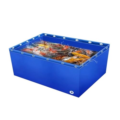 Aquarium Pool with Drain Valve,Aquaculture Water Tank Cistern Steel Frame Multifunction PVC Canvas Temporary Fish Pond，Pool Above Ground PVC Aquarium Pool with Drain Valve, Lightweight Tempo
