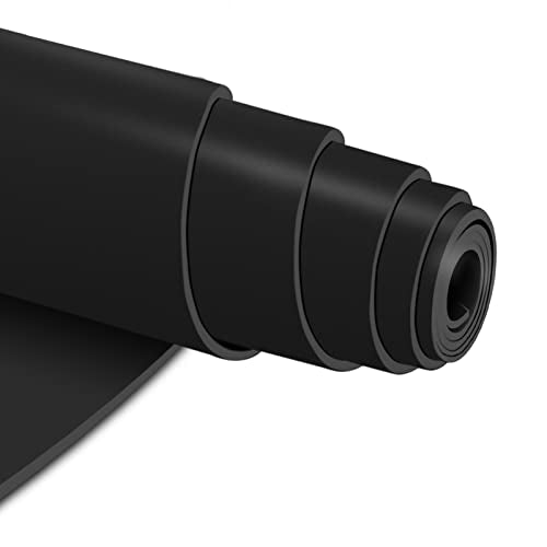 1/8" (.125") Neoprene Rubber Sheet Non-Slip Insulation Pads Black Rubber Padding Rubber Strip Roll, DIY Gaskets for Sealing,Protection, Abrasion, Supports (12" Wide X 60" Long） - size: 12" Wide X 60" Long