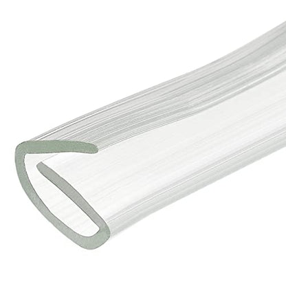 uxcell U Channel Edge Trim, 8.2ft Length Soft Rubber Guard Seal Strip Edge Protector Fit for 24-25mm Edge, (43/64" W x 1 3/16" H) Clear - size: 43/64"x 1 3/16"x 8.2ft