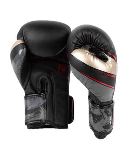 Venum Elite Evo Boxhandschuhe - color: Black/Gold/Red, size: 12 oz