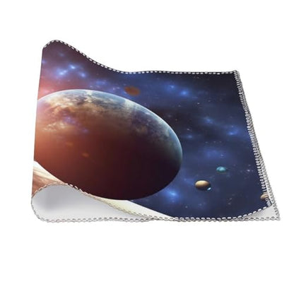 Placemat Set of 4 Washable Place Mats Heat Resistant Planets in Space Background Table Mats for Kitchen Non-Slip Placemats Wipeable Desktop Protection Mat for Dining Table - color: Planets in Space Background