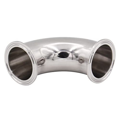 DERNORD 2" Tube OD Sanitary Ferrule Elbow 90 Degree Pipe Fitting with 2 Silicone Gaskets SUS304 Tri Clamp 2 Inch - size: 2" Tube OD, style: Pack of 1