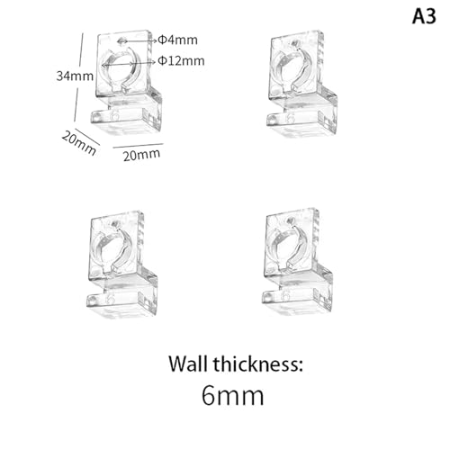 Aquarium Lid Clips 24 Pcs Fish Tank Bracket Clips – Acrylic Support Stand for Aquarium Lid Cover Supply(6mm) - color: 6mm