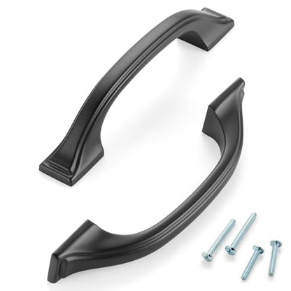 10 Pack 3 Inch Hole Centers Matte Black Cabinet Pulls Black Cabinet Handles Black Kitchen Hardware for Cabinets Drawer Dresser ZP2409 Cupboard Bedroom Closet Bathroom Vanity - color: Black, size: 3" Hole Centers-10 Pcs
