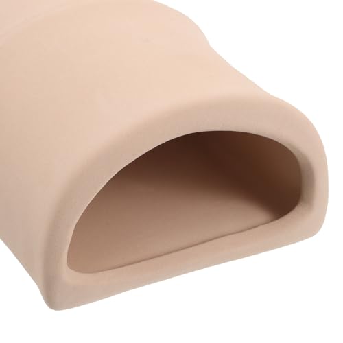 Kisangel 2pcs Aquarium Pleco Cave Decorations, D-Shaped Fish Spawning Shelter, Ceramic Cichlid Breeding Cave, Hideout Tube for Shrimp, Betta, Catfish