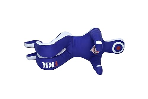 Kids Grappling Standing Dummy - Unfilled – Wrestling, Jiu-Jitsu, MMA Training Dummy with Moveable Arms and Legs – Durable Polyester Fabric - color: Blue-Sit, size: 5 ft-60 Inch