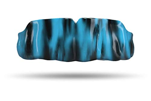 Impact Custom Professional MMA/Boxing/Muay Thai Mouthguard with Trim for Gag Reflex - color: Black Blue Tie Dye