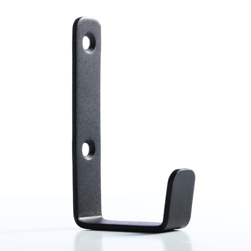 Heavy Duty Hooks, Stainless Steel Hooks for Hanging, Wall Mount Hook, Coat Hook, Wall Hooks Towel Hook Garage Holder Screw Hanger, Utility Hooks, 6 Pack (Black) - color: Black