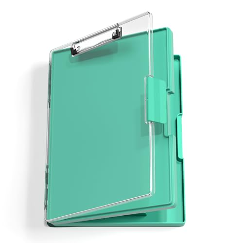 Hongri Clipboard with Storage, Green 8.5 x 11 Clip Board, Dual Compartmen - color: Light Green