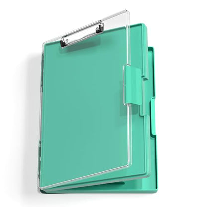 Hongri Clipboard with Storage, Green 8.5 x 11 Clip Board, Dual Compartmen - color: Light Green