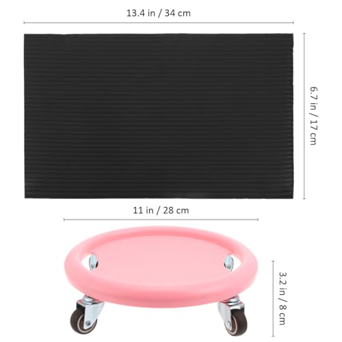 HANABASS Four Wheel Ab Roller with Knee Mat