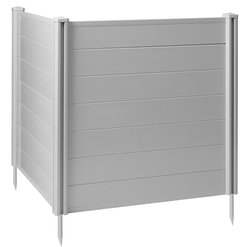Casafield 42" x 42" Privacy Screen - Outdoor Vinyl Fence Panel Enclosure for AC/Trash Bins/Pool Equipment - Gray - color: Gray, size: 42" x 42"