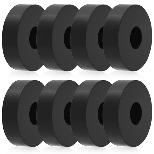 8 Pcs Rubber Anti Vibration Pads, 1.5 Inch OD 0.5 Inch ID 0.4 Inch Thick Rubber Washers and Spacers, Vibration Damping Pads for Washing Machine and Mechanical Equipment, Isolation Blocks