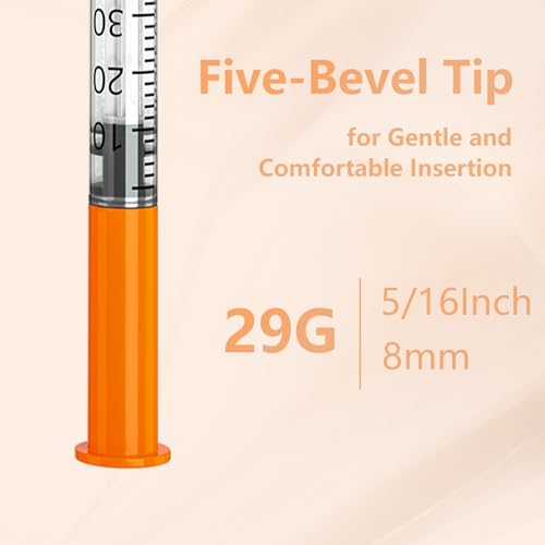 1ml Syring 29G 5/16" 8mm, Lab Tools Individually Wrapped 100 Pack