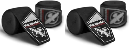 Hayabusa 4.0 Perfect Stretch Boxing Hand Wraps | Boxing Hand Wraps, Boxing Wraps, Muay Thai Hand Wraps, Wrist Wraps Boxing, Hand Wraps for Boxing Gloves, 180 Inch Hand Wraps - color: Black, size: 180" (Pack of 2)