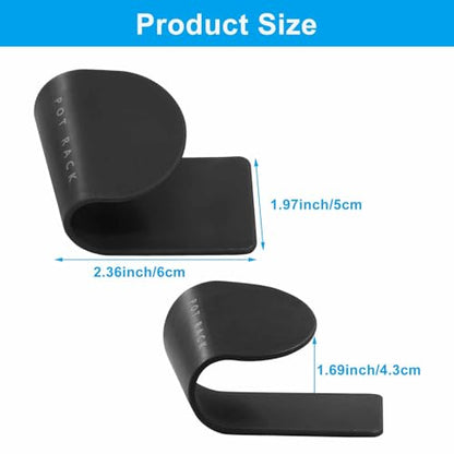 6 Pairs Adjustable Pot Lid Organizer, Black Wall Mount Pot Lid Holder Pan Lid Hanger Inside Cabinet Door for Kitchen