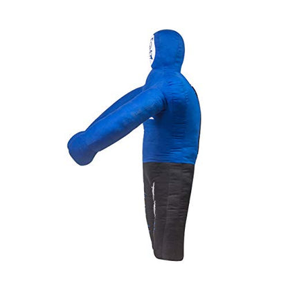 DALLX Kids Grappling Dummy for Fitness Training Practice Wrestling Judo Karate MMA Punching Dummy for Kids Jiu-Jitsu - UNFILLED - color: Blue
