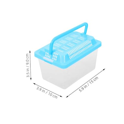 Small Aquarium Carrier Portable Fish Tank Turtle Habitat for Travel Lightweight Reptile Transport Box for Hamsters Outdoor Adventures