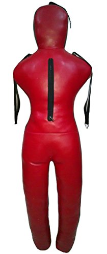 Bestzo MMA Jiu Jitsu Judo Punching Bag Grappling Dummy Red Standing Position-Unfilled - color: Synthetic Leather Red, size: 59 inches (5 ft)