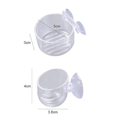 Fish Tank Plant Cup 6PCS Aquarium Growing Cups Acrylic Waterweed Cup Aquarium Decoration Plant Cup Pot with Suction Holder Mini Gardening Vase Feeder