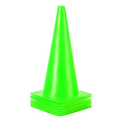 [7 Pack] Traffic Safety Cones, 15 Inch Orange Parking Cones Training Cones, Plastic Cones for Indoor/Outdoor Activity & Festive Events - color: Green, size: 15inch
