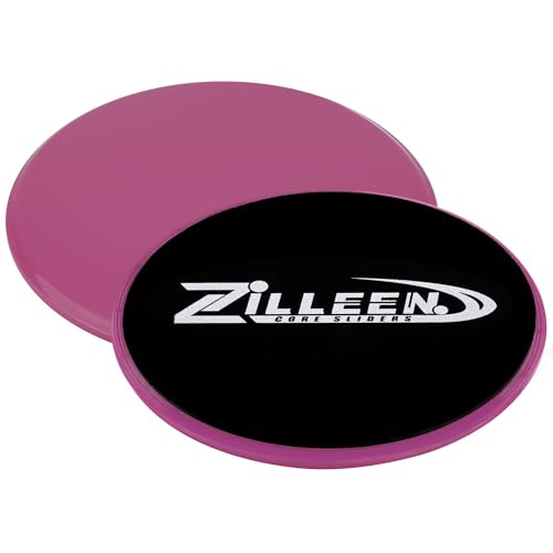 ZILLEEN Exercise Sliders for Working Out Pilates Fitness Discs 2pcs - color: Pink
