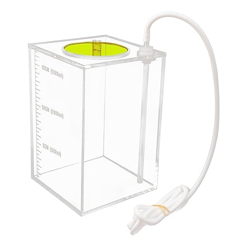Aquarium Choice Acryli Made Liquid Storage Bucket Doing Pump Reservoir Container (4.25 * 4.25 * 6.5 Inch;1500ml/1.5L（Yellow）) - size: 4.25*4.25*6.5 Inch;1500ml/1.5L（Yellow）