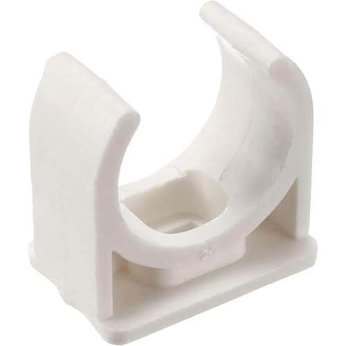 40 Pcs U-Shaped PVC Water Pipe Clamps Clips, U-Shaped Buckles Fit for 1/2" (20mm) Water Pipes,Water Supply and TV Trays Tubing Hose Hanger Support Pex Tubing （White 20mm） - size: 20mm,40Pcs(White)