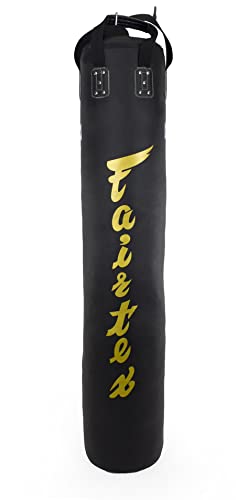 Fairtex HB6 Banana Heavy Bag, Muay Thai MMA Kickboxing Boxing Punching Bag - color: HB6 Black/Gold, size: Unfilled