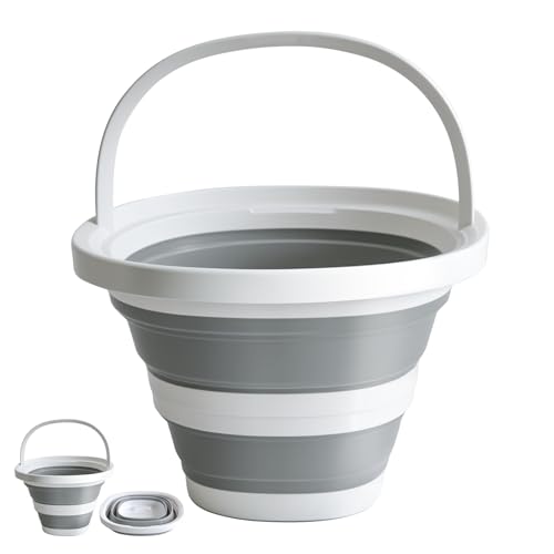 Collapsible Bucket with Handle. 10L 2.6-Gallon Capacity, Designed for Outdoor Car Washing, Fishing, and Household Cleaning. Portable and Space-Saving