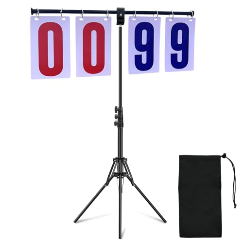 Purple River Extra Large Numbers Manual Flip Scoreboard with Stand | Numbers 8.7"x5.1", Easy set up, Extra Large Numbers