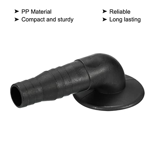 MECCANIXITY Air Conditioner Drain Hose Connector 19mm Tube Elbow Fitting Replacement Part Accessories for Mini-Split Window AC, Black Pack of 5