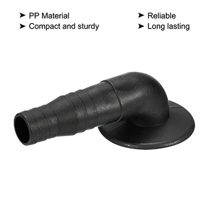 MECCANIXITY Air Conditioner Drain Hose Connector 19mm Tube Elbow Fitting Replacement Part Accessories for Mini-Split Window AC, Black Pack of 5
