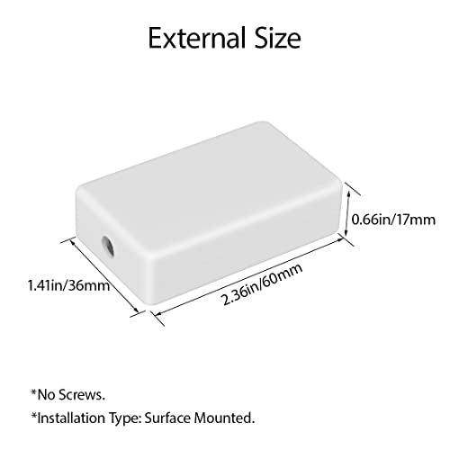 Project Box 5 Pieces ABS Plastic Electrical Project Case Small Junction Box for Electronics White 2.36 x 1.42 x 0.67 inch (60 x 36 x 17 mm) - color: 5 pieces, size: 2.36"x 1.42"x 0.67"