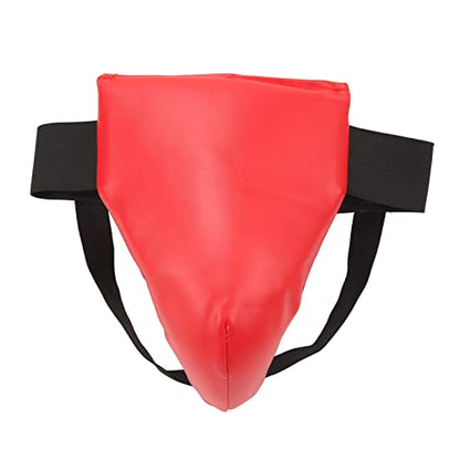 Boxing Groin Guard, Red Boxing Crotch Protector Jock Strap Supporter Adjustable Athletic Supporter Jock Strap Groin Protector Cup Men for Martial Arts for Boys Youth (M)