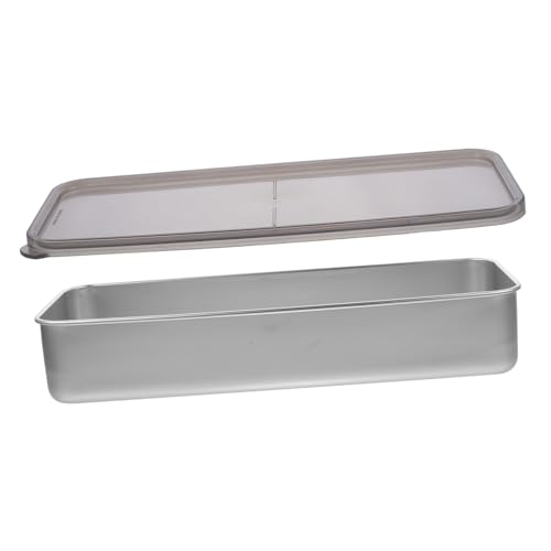 Garneck Stainless Steel Bacon Keeper Container Refrigerator Meat Storage Box with Lid for Food Preservation Storing Shrimp Chicken Fish and More