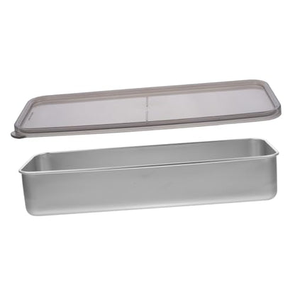 Garneck Stainless Steel Bacon Keeper Container Refrigerator Meat Storage Box with Lid for Food Preservation Storing Shrimp Chicken Fish and More