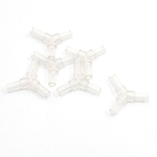 Ruilogod 5mm Soft Air Line Connecting 3 Way Clear Connector 6 Pieces for Aquarium (id: 52f ffe 59e a7c 5d7