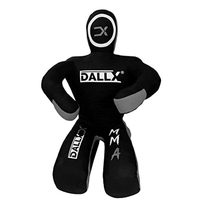 DALLX MMA Grappling Dummy BBJ Wrestling Brazilian Jiu Jitsu Punching Bag Judo Karate Throwing Boxing Fighting Dummy Self Defense Sitting Position – UNFILLED - color: Black Grey, size: 4FT