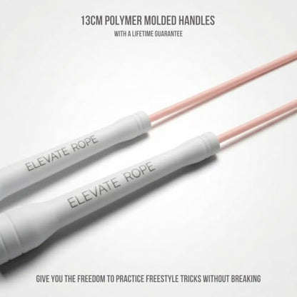 Elevate Rope Jump Rope for Men & Women, 5mm PVC Cable, 10 ft Adjustable - color: Matte Pink