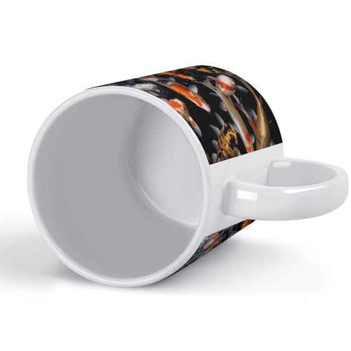Changing Magic Coffee Mug Heat Sensitive Porcelain Tea Cup Morphing Mugs Japan Fancy Carp Fishes Printed Color Changing Coffee Mug Heat Activated