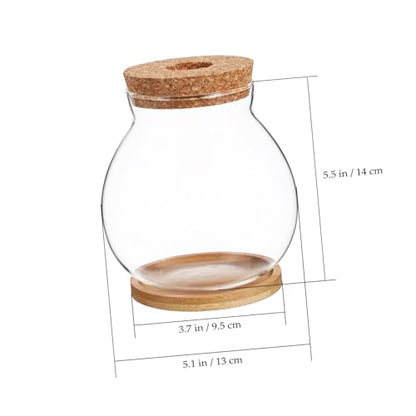 SUPVOX Decorative Glass Fish Tank for Betta Small Aquarium with Lid Bamboo Mat