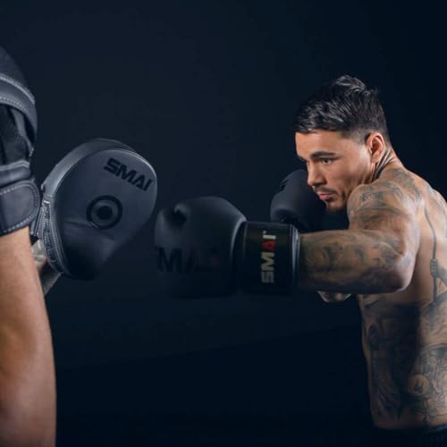 SMAI Elite85 Focus Boxing Mitts - Curved Gloves for MMA Punching Training and Sparring