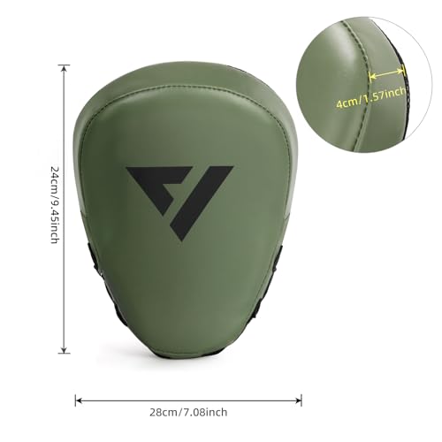 Valleycomfy Boxing Pads Punching Mitts for Training,Muay Thai,Martial Arts - color: Olive Green
